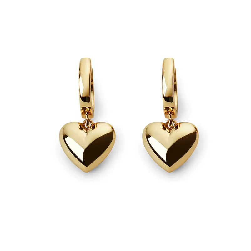 Heart Pendant Hoop Earrings