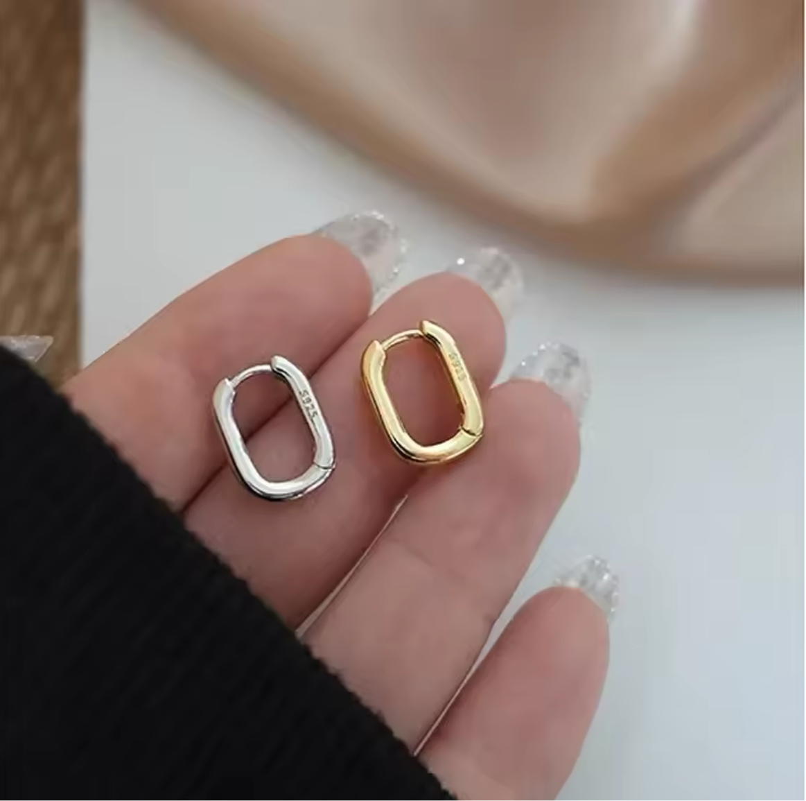 Oval Circle Hoops Earrings