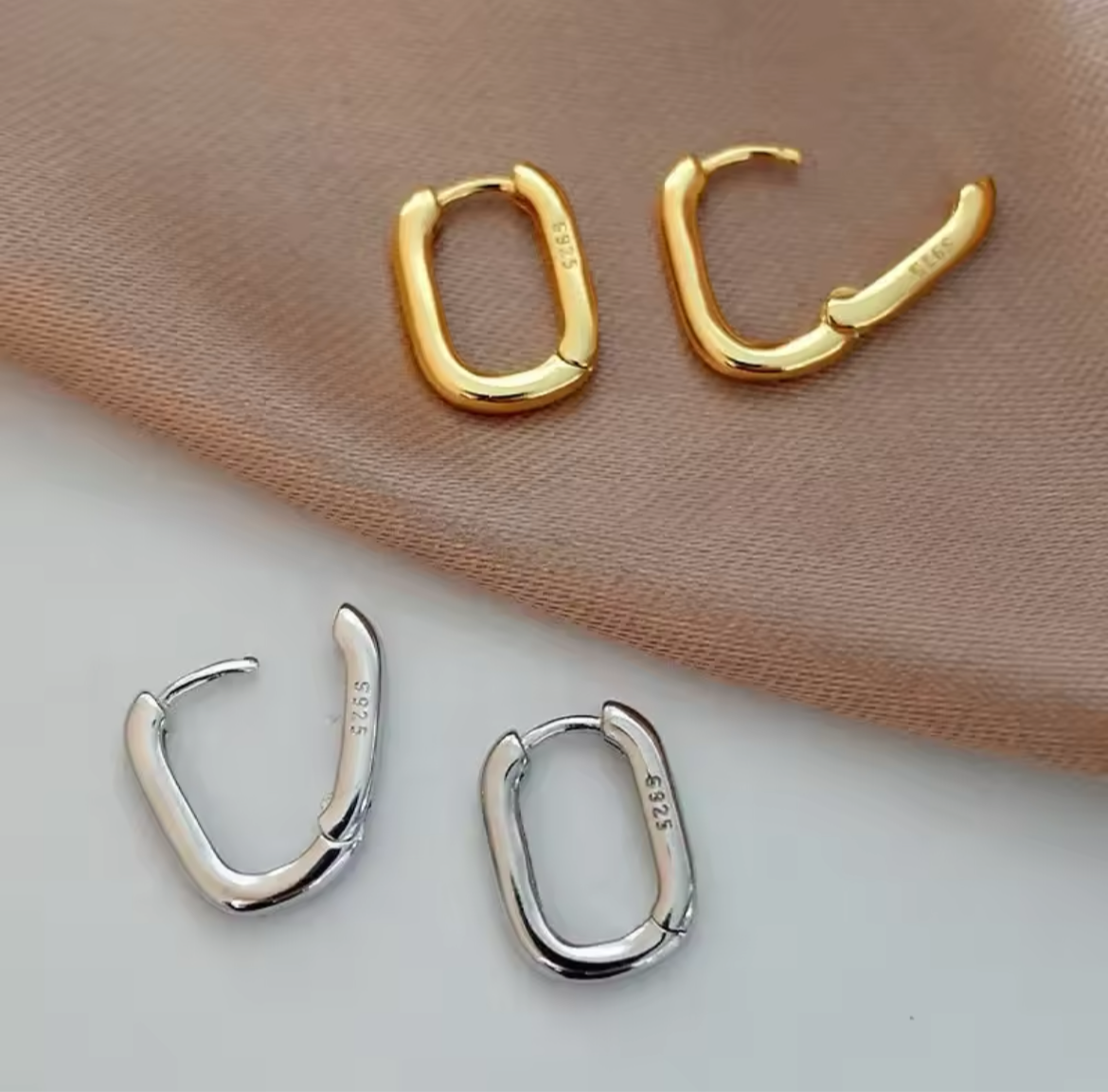 Oval Circle Hoops Earrings