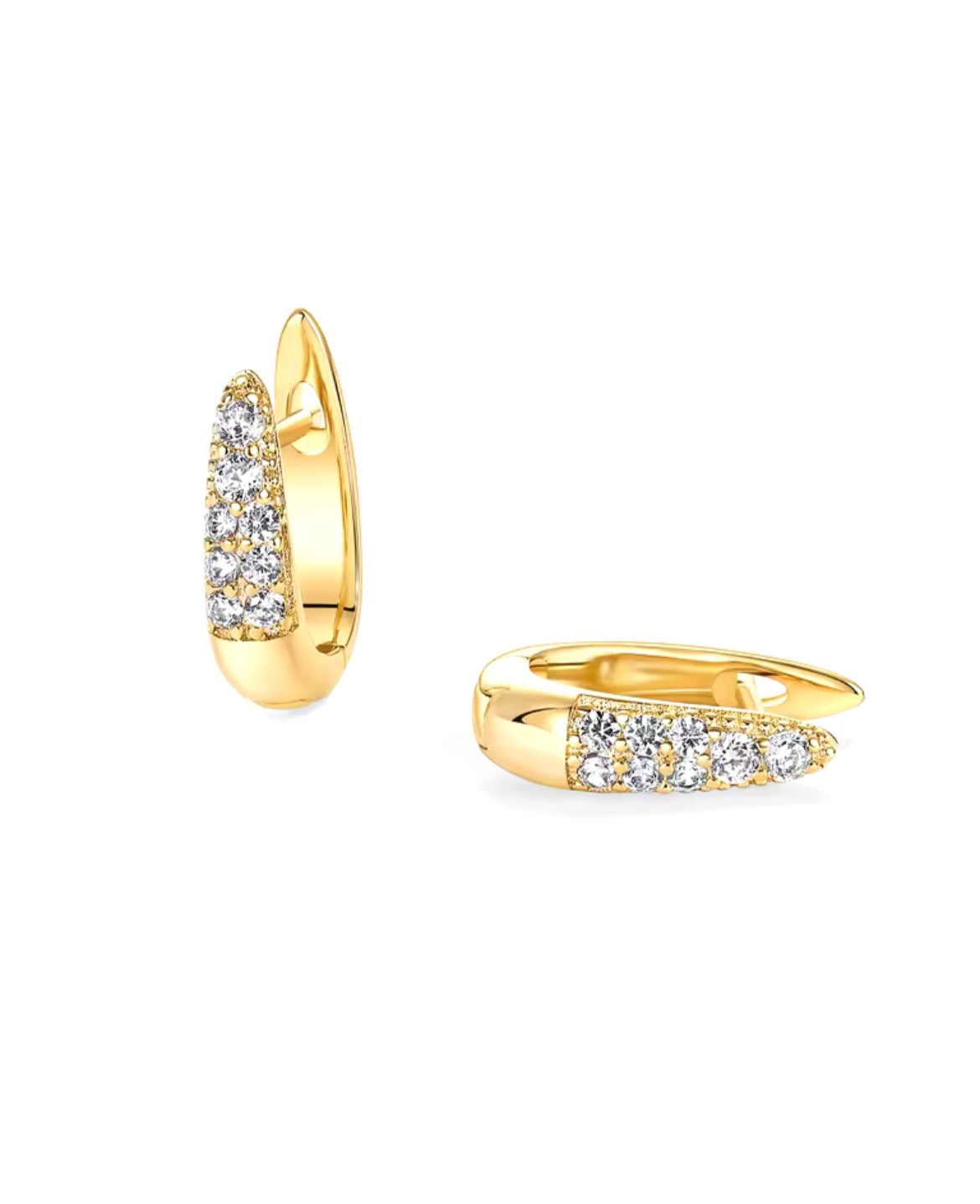 U Shaped Cubic Zirconia Hoop Earrings