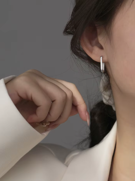 Oval Circle Hoops Earrings