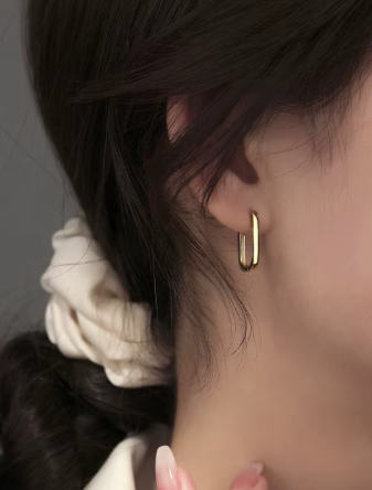 Oval Circle Hoops Earrings